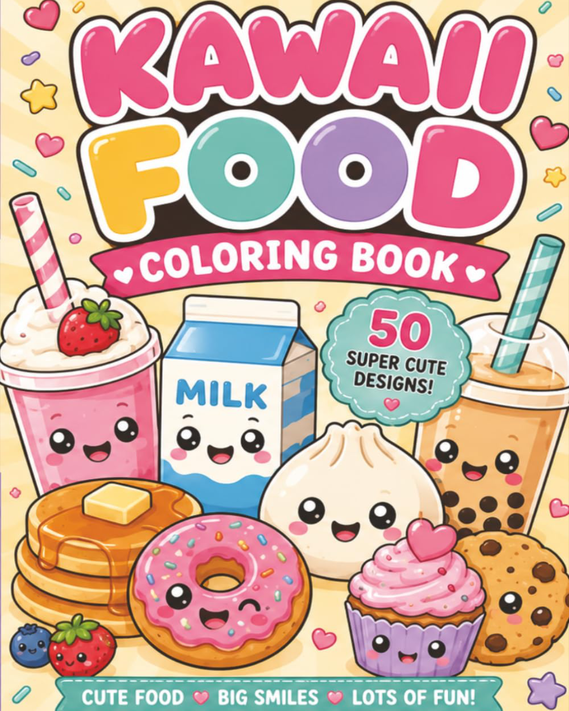 Kawaii Food Friends Coloring Book